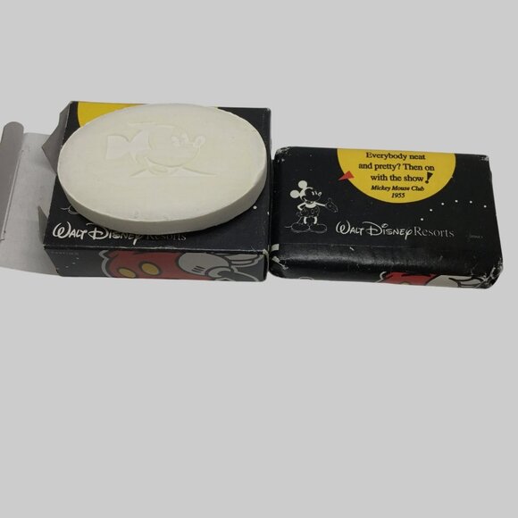 VTG DISNEY Mickey Mouse Club Facial Soap Set x2 w/Box 1955 Resort Collectible - Picture 4 of 5
